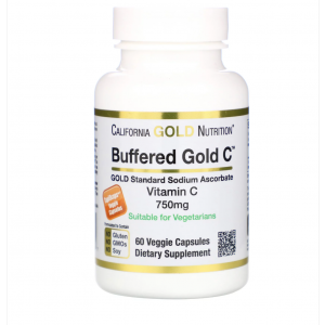 Витамин С, буферизированный, Buffered Vitamin C, California Gold Nutrition, 750 мг, 60 капсул 