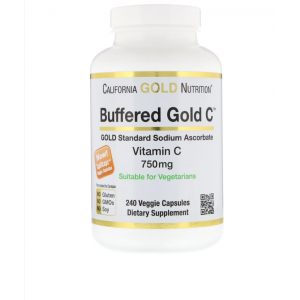 Витамин С, буферизированный, Buffered Vitamin C, California Gold Nutrition, 750 мг, 240 капсул 