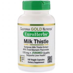 Экстракт расторопши, Milk Thistle Extract, California Gold Nutrition, 180 кап.