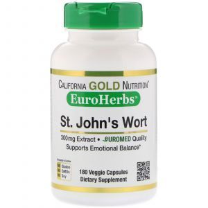 Экстракт зверобоя,  St. John's Wort Extract, California Gold Nutrition, 300 мг, 180 кап.