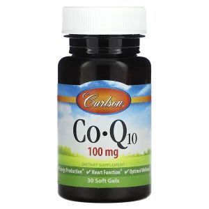 Коензим Q10, CoQ10, Carlson, 100 мг, 30 гелевих капсул  