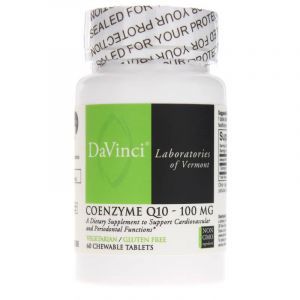 Коэнзим Q10, Coenzyme Q10, DaVinci Laboratories of  Vermont, 100 мг, 60 жевательных таблеток
