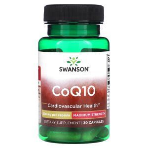 Коэнзим Q10, CoQ10, Swanson, 200 мг, максимальная сила, 30 капсул