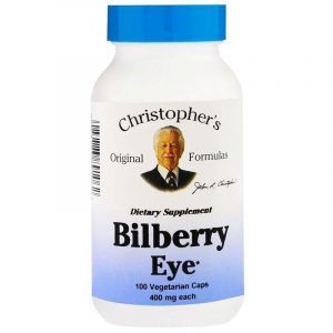 Черника для глаз, Bilberry Eye, Christopher's Original Formulas, 450 мг, 100 капсул