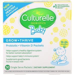 Пробиотик + витамин Д для детей 12-24 месяцев, Probiotics + Vitamin D Packets, Culturelle, 30 пакетиков