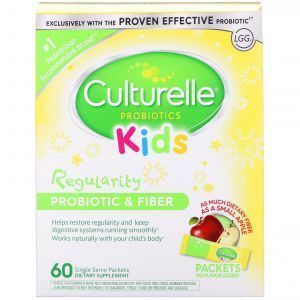 Пробиотик для детей + клетчатка, Regularity Probiotic + Fiber, Culturelle, 60 пакетиков