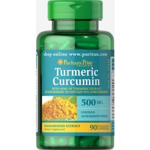 Куркумин, Turmeric Curcumin, Puritan's Pride, 500 мг, 90 капсул
