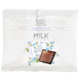 ChocZero Inc., Milk Chocolate Squares, No Sugar Added, 10 Pieces, 3.5 oz (100 g)