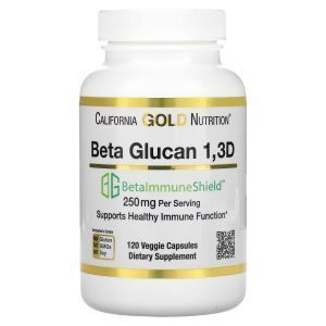 Бета-глюкан 1-3D, Beta Glucan 1-3D with Beta-ImmuneShield, California Gold Nutrition, 125 мг, 120 капсул