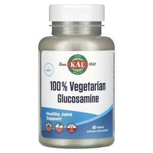 Глюкозамин, вегетарианский, 100% Vegetarian Glucosamine, KAL, 500 мг, 60 таблеток