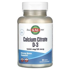Цитрат кальция и витамин D3, Calcium Citrate D-3, KAL, 90 таблеток