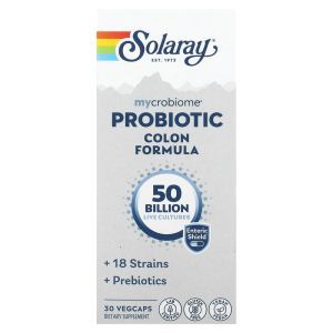 Пробиотик с микробиомами, Mycrobiome Probiotic Colon Formula, Solaray,, 50 млрд, 30 растительных капсул