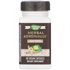 Травяная поддержка, Herbal Adrenergize, Nature's Way, адаптогенная энергетическая поддержка, 60 капсул