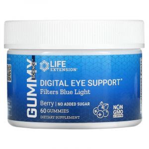 Поддержка зрения, Digital Eye Support, Life Extension, фильтры синего света, вкус ягод, 60 жевательных конфет
