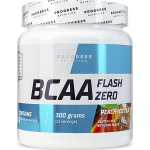 Аминокислоты BCAA, BCAA Flash Zero, Progress Nutrition, персиковый холодный чай, 300 г

