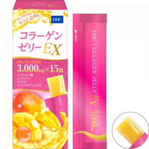 Коллаген, Collagen Jelly EX, DHC, вкус манго, 15 пакетов с желе (на 15 дней) 
