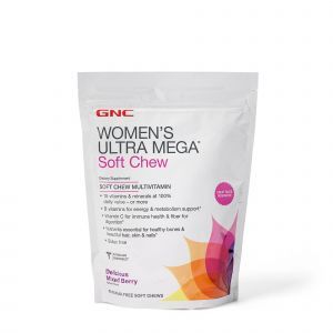 Витамины и минералы для женщин, Women's Ultra Mega, GNC, ягодный микс, 60 жевательных таблеток