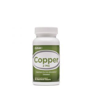 Медь, Copper, GNC, 2 мг, 100 вегетарианских таблеток