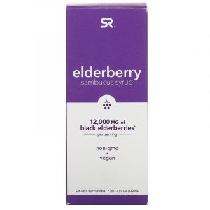 Сироп с бузиной самбука, Elderberry, Sports Research, 12000 мг, 120 мл
