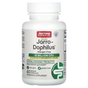 Пробиотики, Vegan Jarro-Dophilus, Allergen Free, Jarrow Formulas, без аллергенов, 10 миллиардов КОЕ, 60 капсул