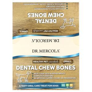 Жевательные кости для собак, здоровье зубов, Dental Chew Bone, For Dogs, Small, Dr. Mercola, 12 косточек, каждая по 20 г