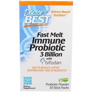 Иммунная поддержка, пробиотики, (Melt Immune Probiotic 3 Billion with Bifodan), Doctor's Best, 30 пакетов 