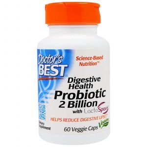 Пробиотики, (Probiotic 2 Billion with LactoSpore), Doctor's Best, 60 капсул 