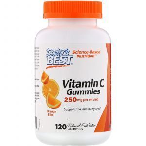 Витамин C со вкусом апельсина, Vitamin C Gummies, Doctor's Best, 250 мг, 120 жевательных конфет