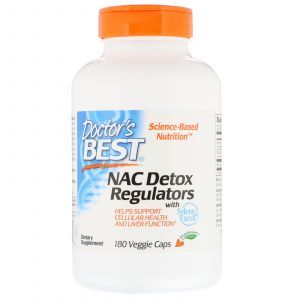 Ацетилцистеин, NAC Detox Regulators, Doctor's Best, 180 капсул