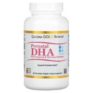 Пренатальная ДГК для беременных и кормящих матерей, Prenatal DHA for Pregnant and Nursing Mothers, California Gold Nutrition, 450 мг, 60 капсул