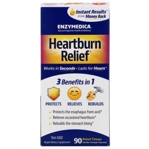 Средство от изжоги, Heartburn Relief, Enzymedica, 90 жевательных таблеток