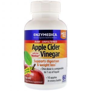 Яблочный уксус, Apple Cider Vinegar, NusaPure, 1250 мг, 180 вегетарианских капсул