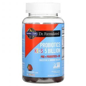 Пробиотики для детей, Probiotics Kids, Garden of Life, 5 миллиардов, со вкусом клубники, 60 жевательных конфет
