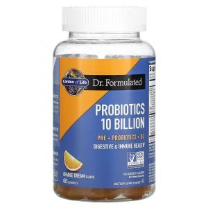 Пробиотики, Probiotics, Garden of Life, 10 миллиардов, со вкусом апельсина, 60 жевательных конфет
