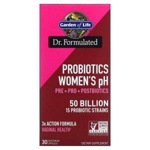 Пробиотики для женщин, Probiotics Women's pH, Garden of Life, 50 миллиардов, 30 капсул