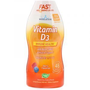 Витамин Д3, Vitamin D3, Nature's Way, ягодный вкус, 1000 МЕ, 480 мл