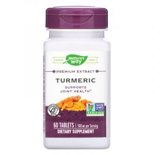 Куркума, Turmeric, Nature's Way, стандартизированный, 500 мг, 60 таблеток