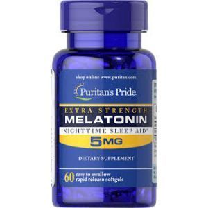 Мелатонин, Melatonin, Puritan's Pride, 5 мг, 60 капсул