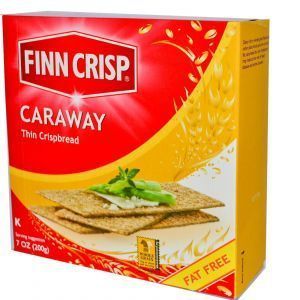 Тонкие хрустящие хлебцы с тмином, Caraway Thin Crispbread, Original, Finn Crisp, 200 г. 