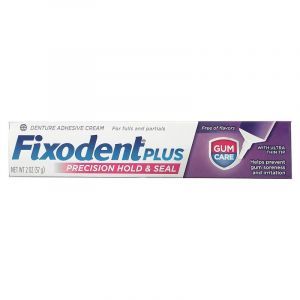 Крем для зубных протезов, Denture Adhesive Cream, Fixodent, Plus, 57 г