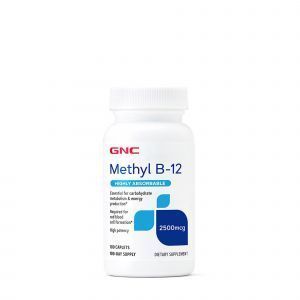 Витамин В-12 (метилкобаламин), Methyl B-12, GNC, 2500 мкг, 100 капсул