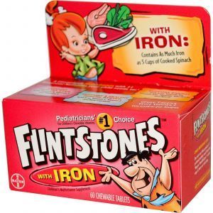 Детские поливитамины с железом, FlintstonesChildren's Multivitamin Supplement with Iron, Fruit Flavors, 60 Chewable Tablets   