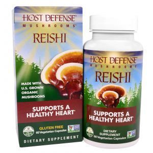 Рейши, Reishi, Supports a Healthy Heart, Host Defense, Fungi Perfecti, 60 капсул