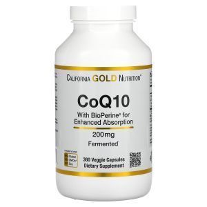 Коэнзим Q10 USP с биоперином, CoQ10 USP with Bioperine, California Gold Nutrition, 200 мг, 360 капсул