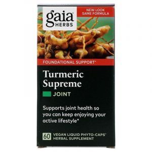 Куркума турмерик, Turmeric Supreme, Gaia Herbs, для суставов, 60 капсул