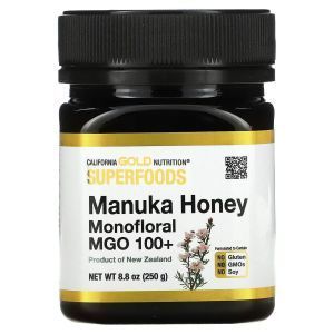 Мед манука, монофлорный, Manuka Honey, Monofloral, MGO 100+, SUPERFOODS, California Gold Nutrition, 250 г
