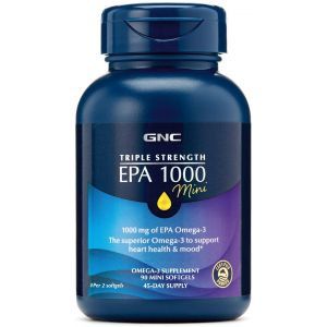 Эйкозапентаеновая кислота (ЭПК), Triple Strength EPA, GNC, 1000 мг, 90 гелевых капсул