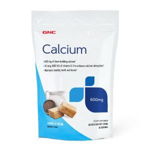 Кальций с витамином D-3, Calcium Gummy,, GNC, 500 мг / 1000 МЕ, вкус фруктов и сливок, 60 жевательных конфет