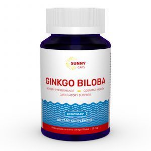 Гінкго білоба, Ginkgo Biloba, Sunny Caps, 20 мг, 60 капсул