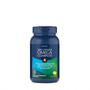 Омега 3 6 9, Triple Strength Omega Complex, GNC, 1725 мг, лимонный аромат, 90 гелевых капсул